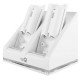 Cargador Doble Mandos Wii + 2 Baterías Recargables Qoopro Blanco