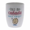 Original Taza de Cerámica decorada con frases - Tengo una cuñada muy Cuqui