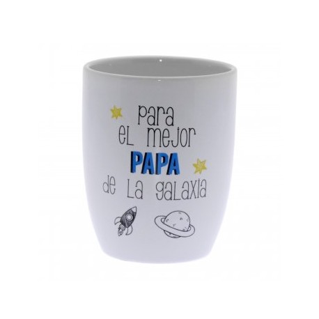 Original Taza de Cerámica decorada con frase - Para el mejor Papa de la Galaxia