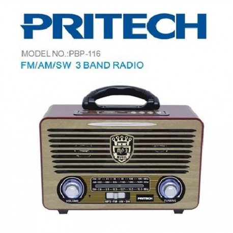 Radio Vintage. Altavoz Bluetooth, estilo Retro con Radio, MP3, USB, SD