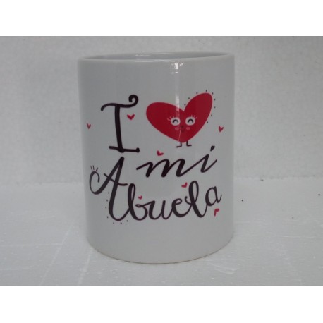 Original Taza de Cerámica decorada con frase - I love mi abuela-