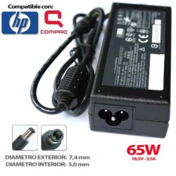 Cargador de Portátil HP Compatible 18,5V - 3,5Amp.