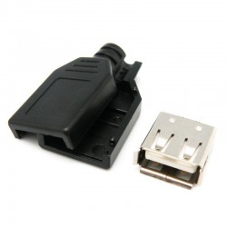 Conector Aereo USB A Hembra con funda