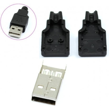 Conector Aereo USB A Macho con funda