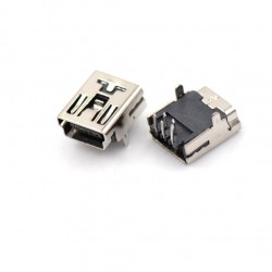 Conector Mini USB 5 pines (Mini B5) Conector angulo recto 2 patas
