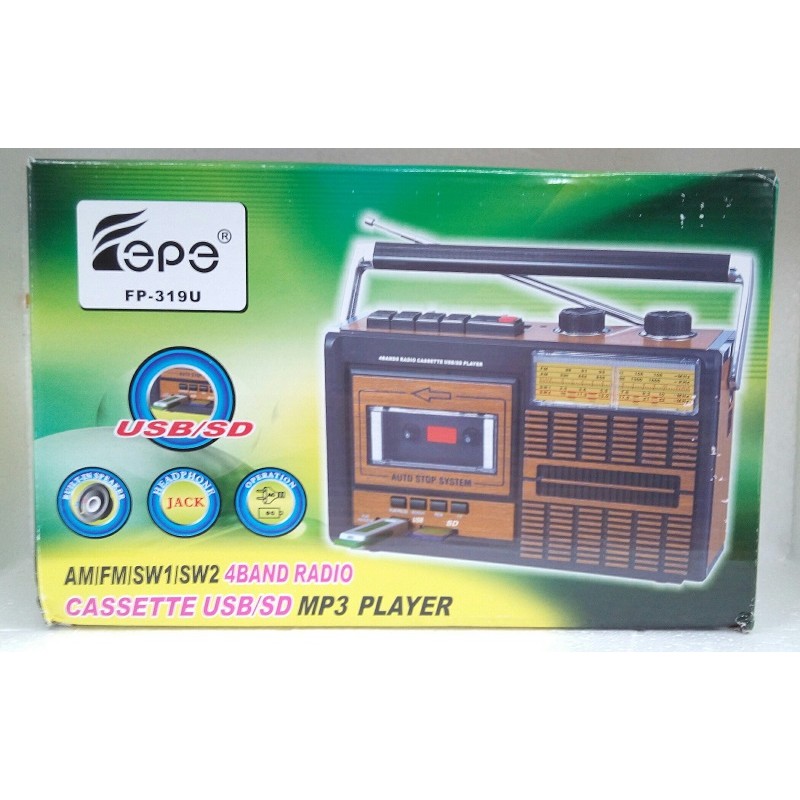 Radio Cassette Vintage con conexión USB y Tarjetas SD