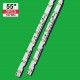 Tiras LEDs para Samsung UE55NU7100 UE55NU7105 55NU7100 BN96-45913A 46033A STS550AU9 UE55NU7170 UE55NU7300 UE55NU7400